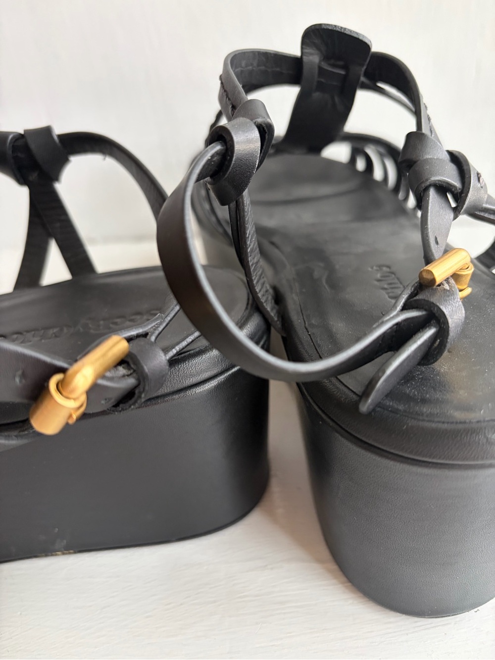 See by Chloé Sierra Black Strappy Platform Sandals – Chunky Wedge - Picture 8 of 11